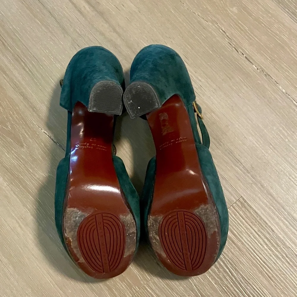 Chie Mihara Green Suede Heels - Picture 4 of 7